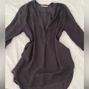 Lush loose Black 3/4 sleeve womens blouse